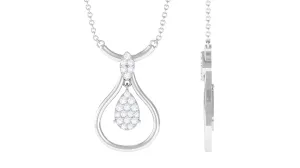 0.75 CT Certified Moissanite Teardrop Necklace in Illusion Setting