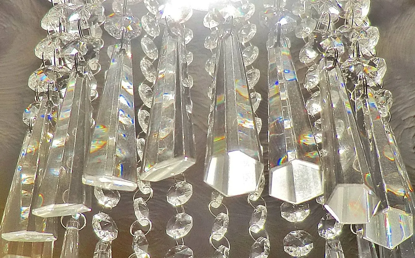 12 Clear Icicles 72 mm 3" Chandelier Crystals Drops Beads Droplets Decorations Sun Catchers colourless