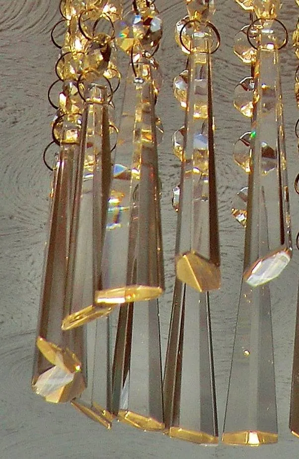 12 Clear Icicles 72 mm 3" Chandelier Crystals Drops Beads Droplets Decorations Sun Catchers colourless