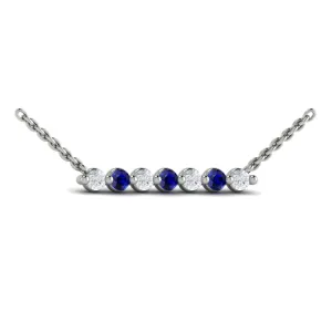 14 KT White Gold Gemstone Necklace