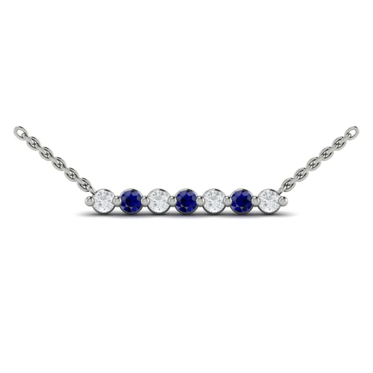 14 KT White Gold Gemstone Necklace