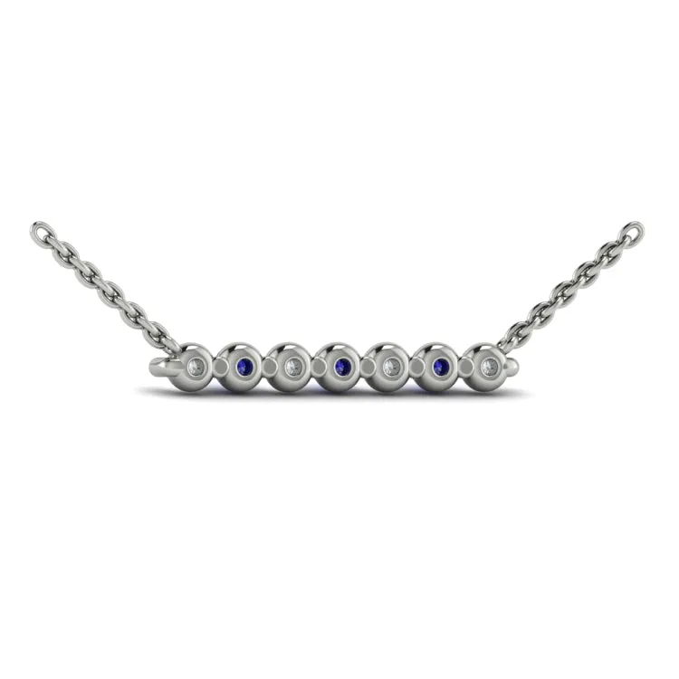 14 KT White Gold Gemstone Necklace