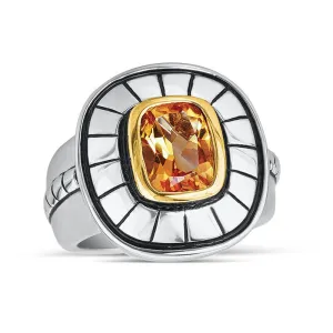 14K and 925 Sterling Sliver Ring with Citrine (141R113903CT)