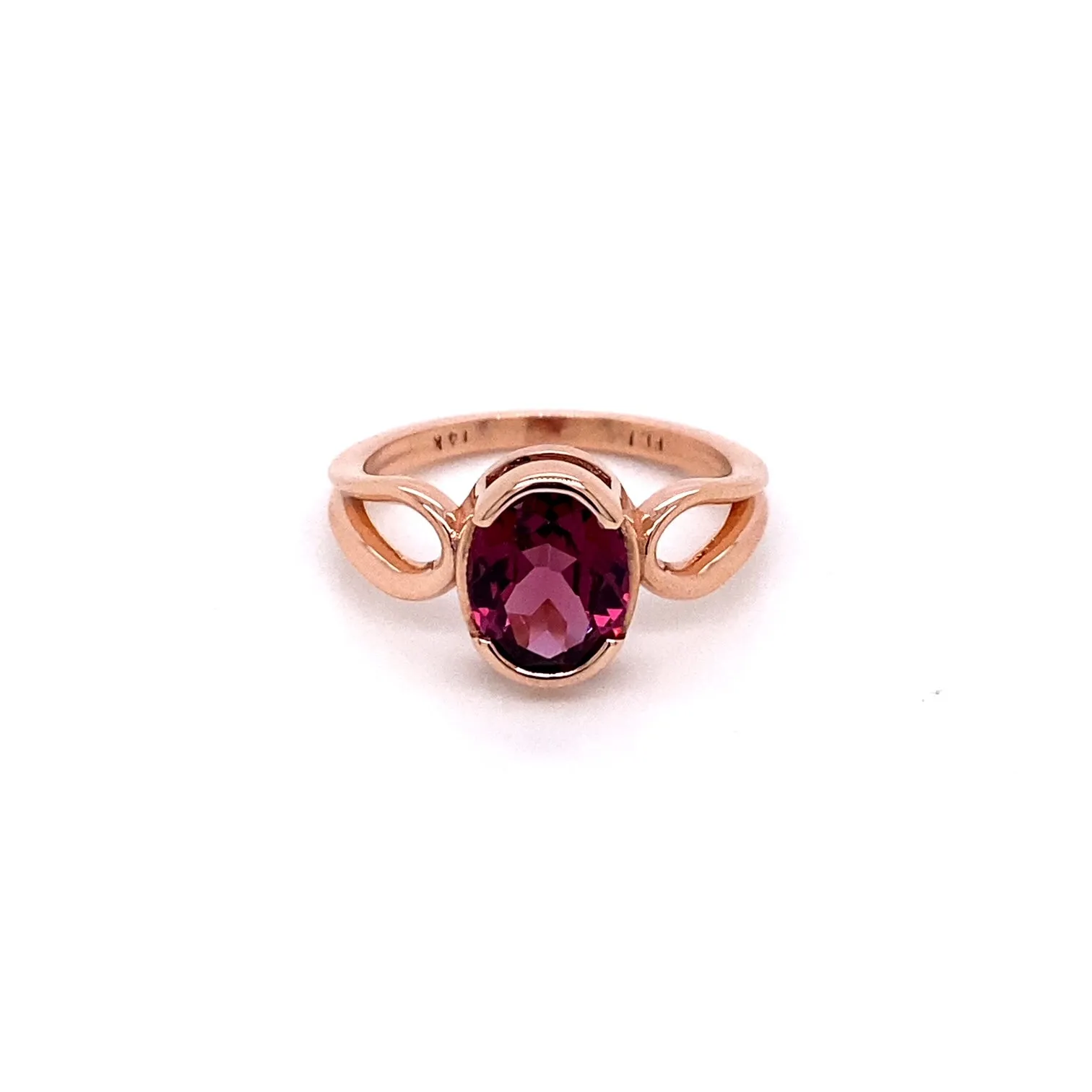 14k Rose Gold Rhodolite Garnet Ring