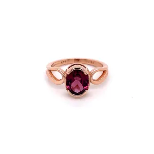 14k Rose Gold Rhodolite Garnet Ring