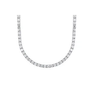 14K White Gold Diamond Tennis Necklace, 16 inch