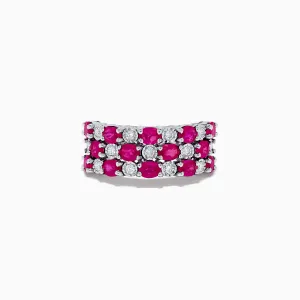 14K White Gold Ruby and Diamond Ring