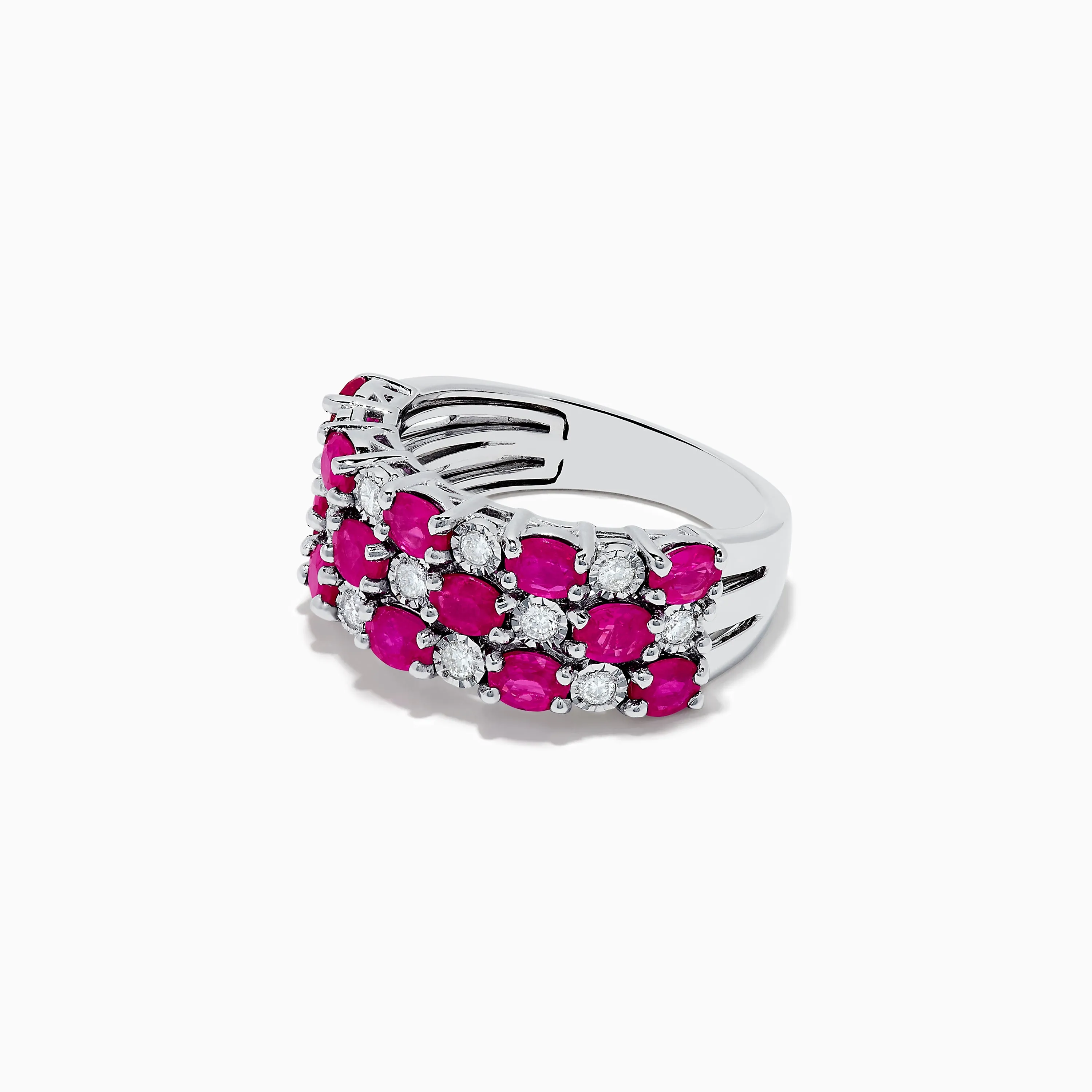 14K White Gold Ruby and Diamond Ring