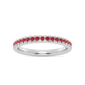 14K White Gold Ruby Band