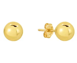 14k Yellow Gold Ball Stud Earrings - with Pushback