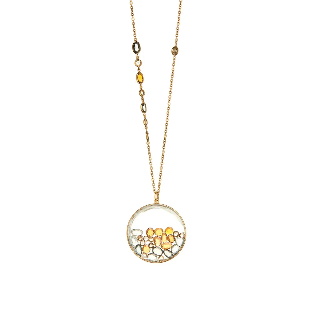 18 Karat Yellow Gold Kaleidoscope Shaker Necklace