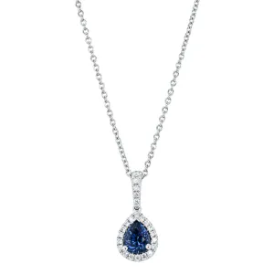 18ct White Gold 1.00ct Sapphire & Diamond Mini Sierra Pendant