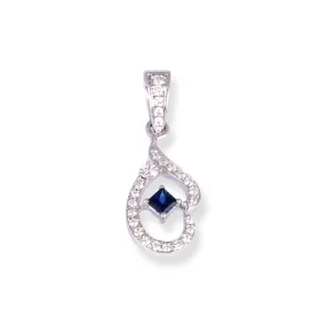 18ct White Gold Diamond and Blue Sapphire.