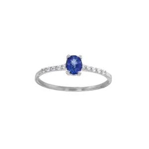 18ct White Gold Sapphire & Diamond Ring