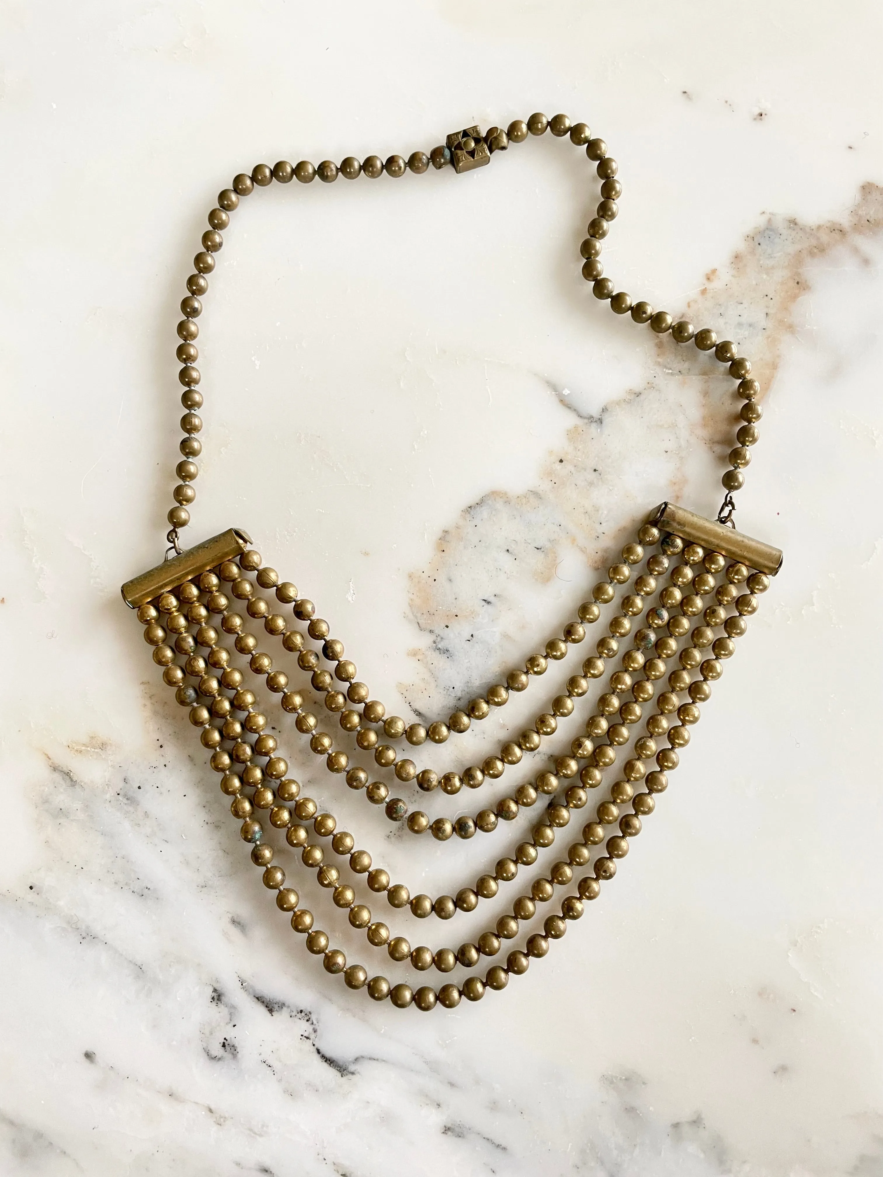 1930s Brass Festoon Necklace