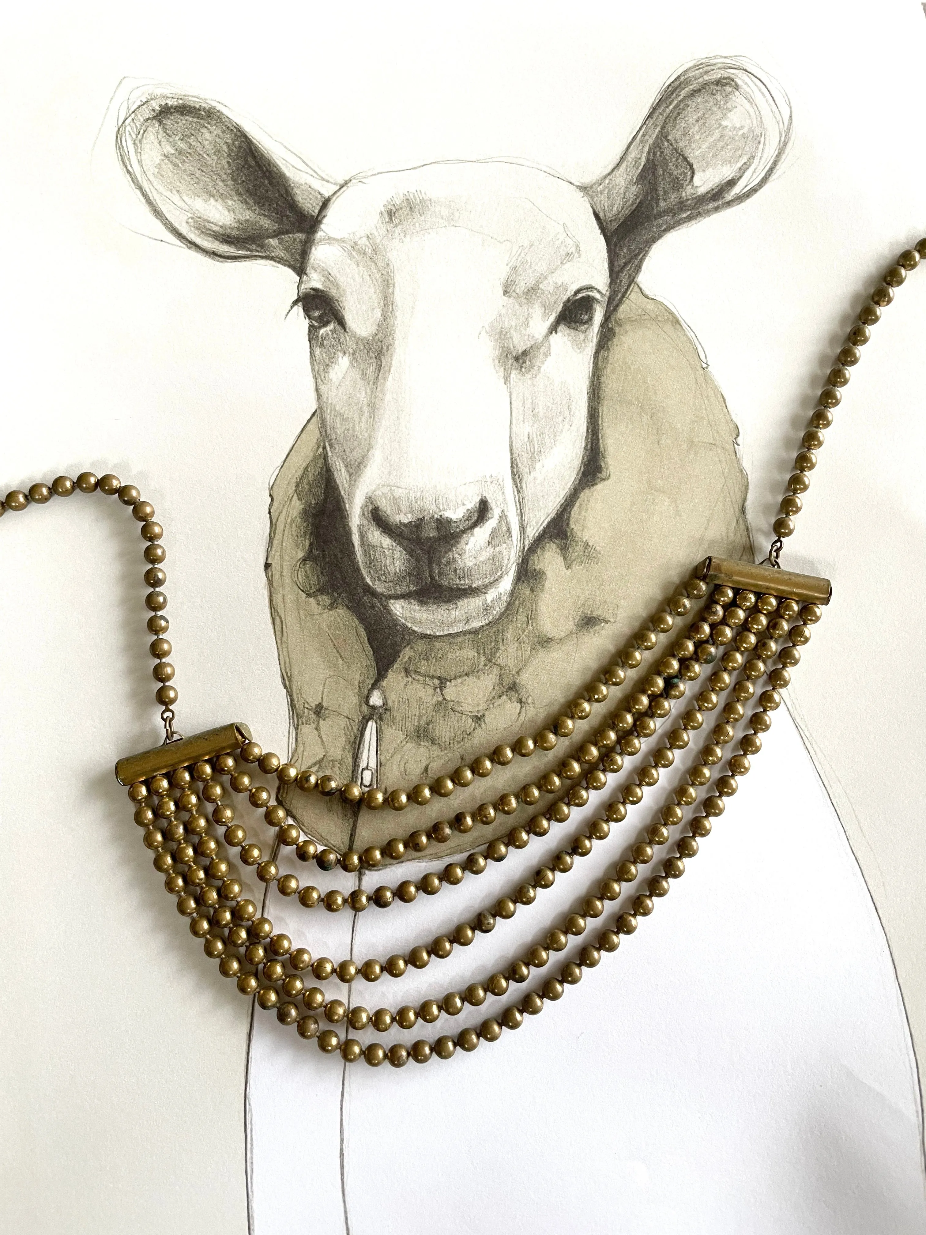 1930s Brass Festoon Necklace