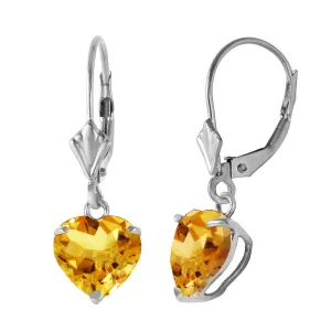 3.05 Carat 14K Solid White Gold Discretion Citrine Earrings