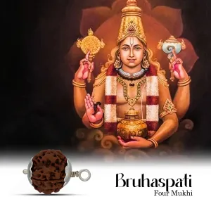 4 Face Rudraksha Bead Pendant | Nepali Rudraksha Bead/ White Cup Rudraksha Locket for Men & Women