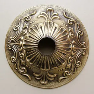 5-1/2" Cast Antique Finish Brass Canopy (1-1/16" center hole)