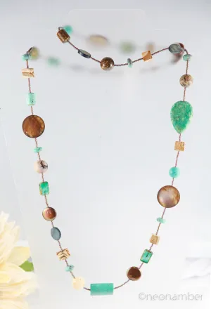 African Turquoise Long Necklace