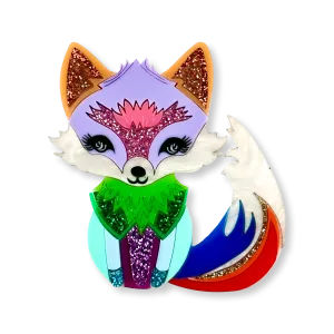 Albert the rainbow fox 🌈 - Brooch