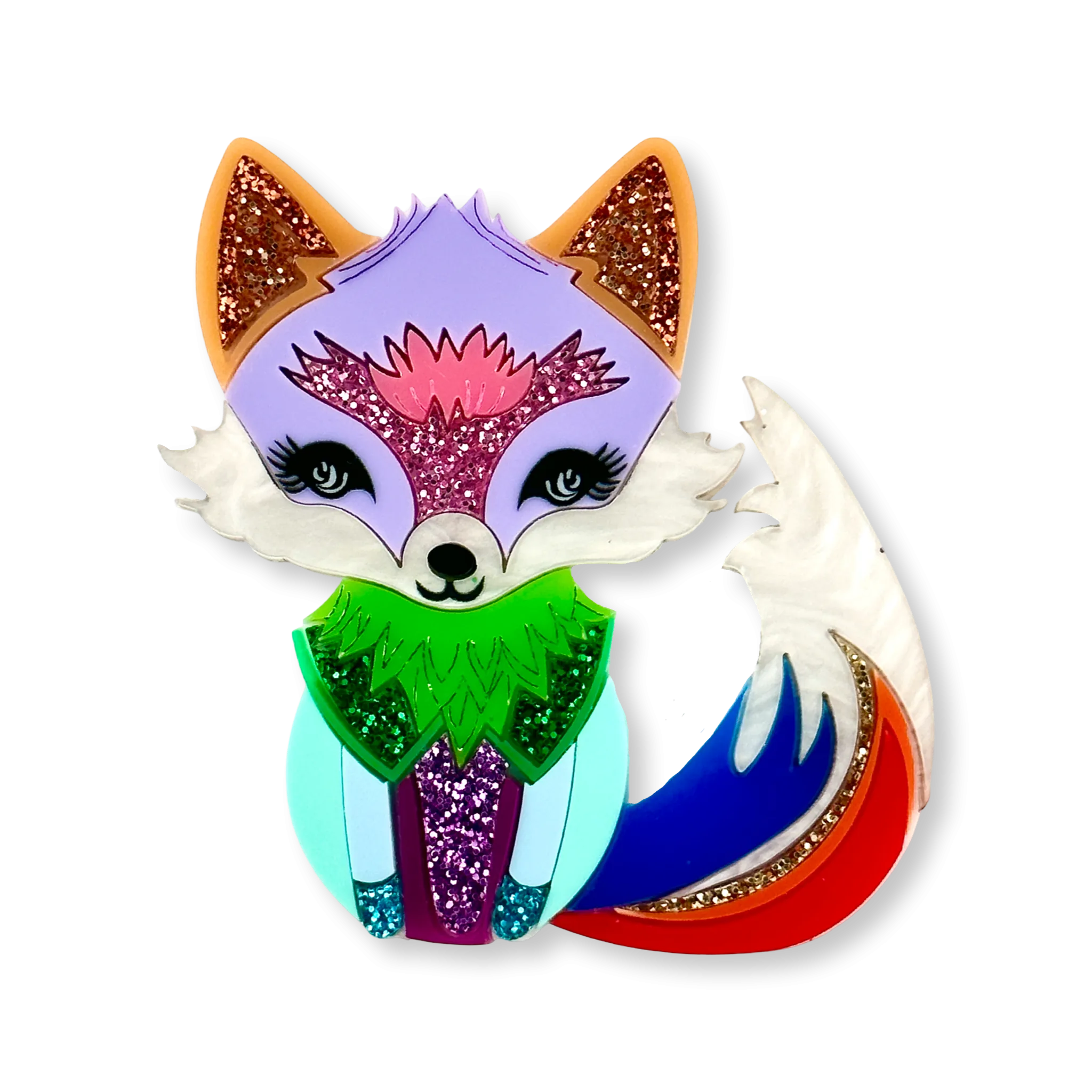 Albert the rainbow fox 🌈 - Brooch