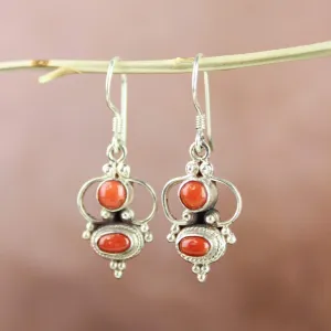 Antique Coral Passion Earrings