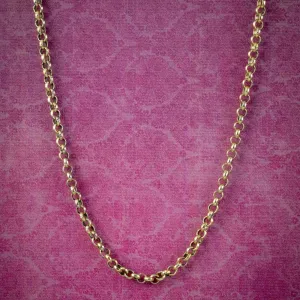 Antique Edwardian 18ct Gold Chain Necklace Circa 1910