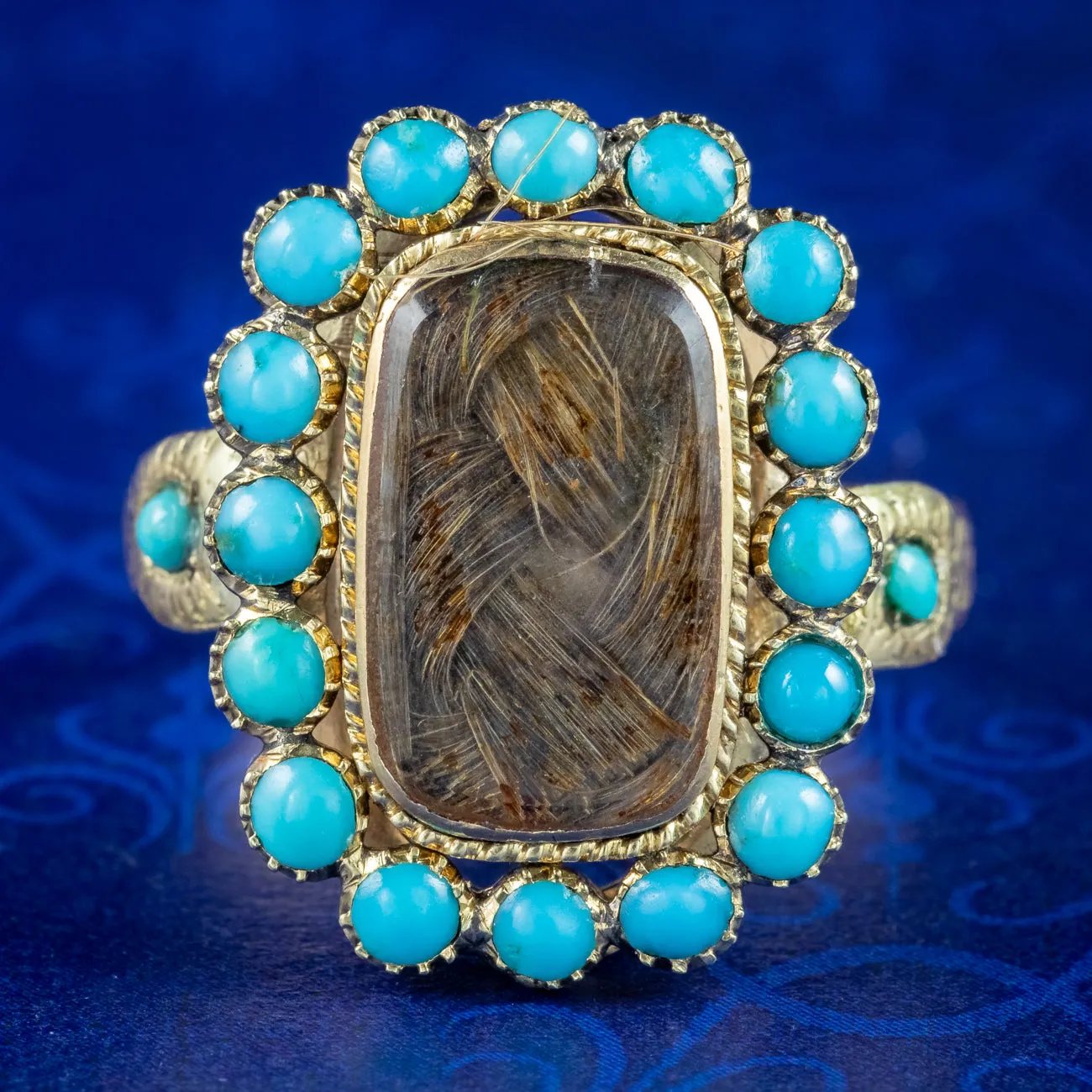 Antique Georgian Turquoise Mourning Ring Dated 1795