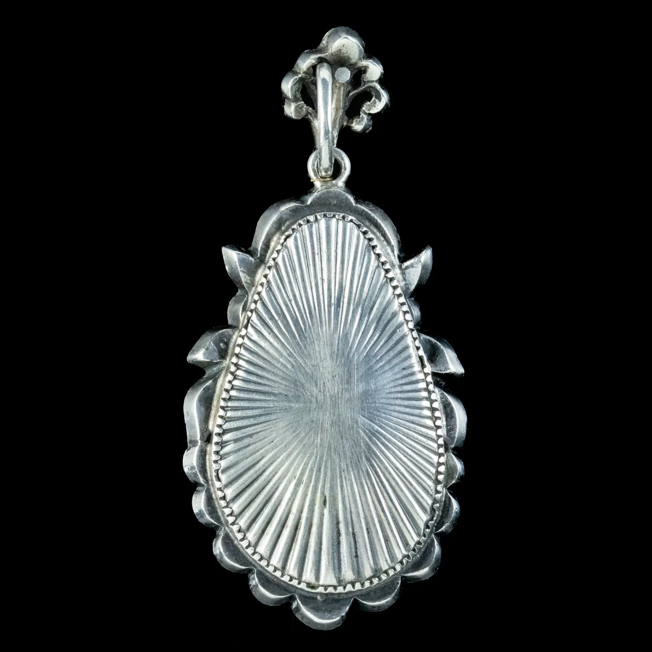 Antique Victorian Floral Paste Pendant Silver