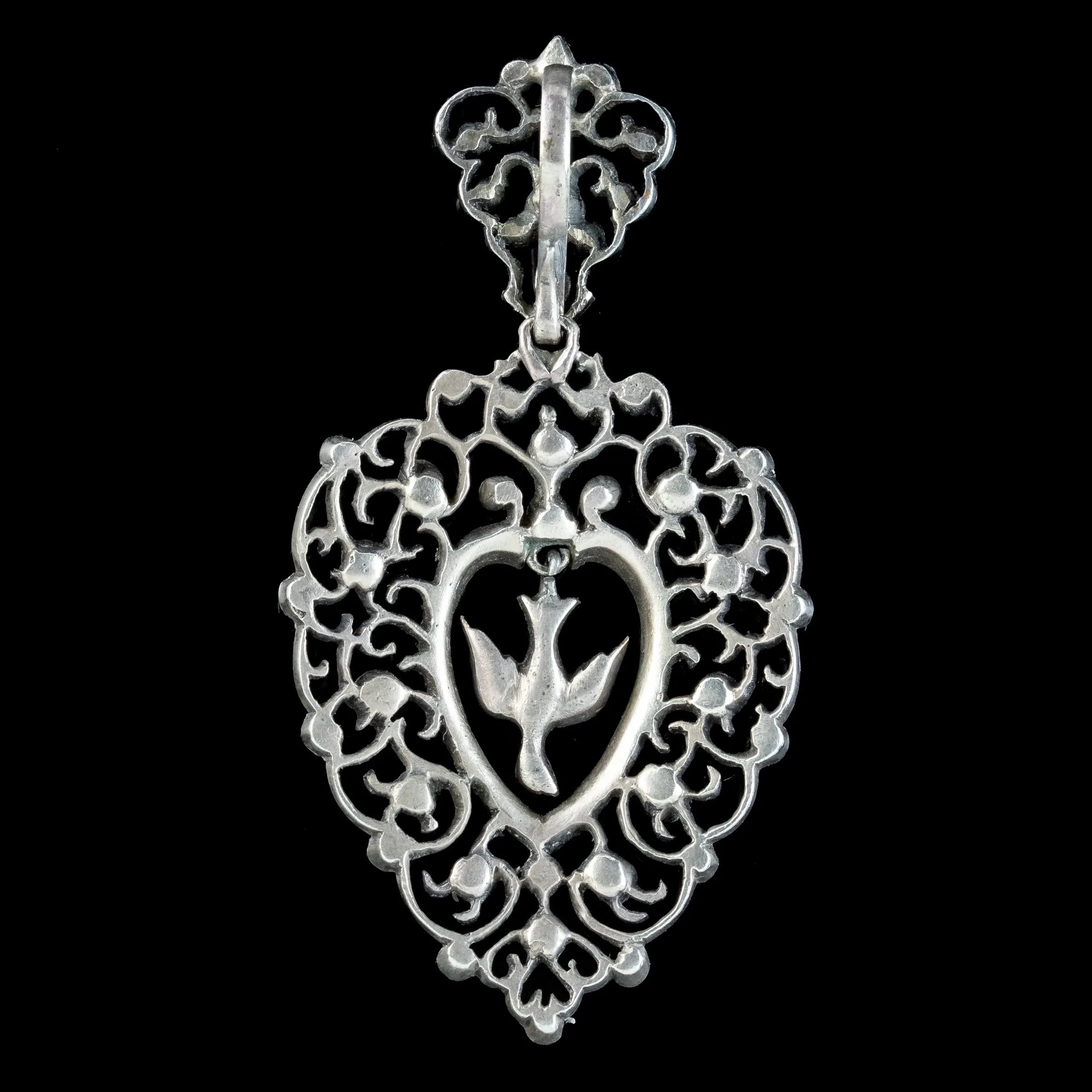 Antique Victorian French Saint Esprit Paste Pendant Silver