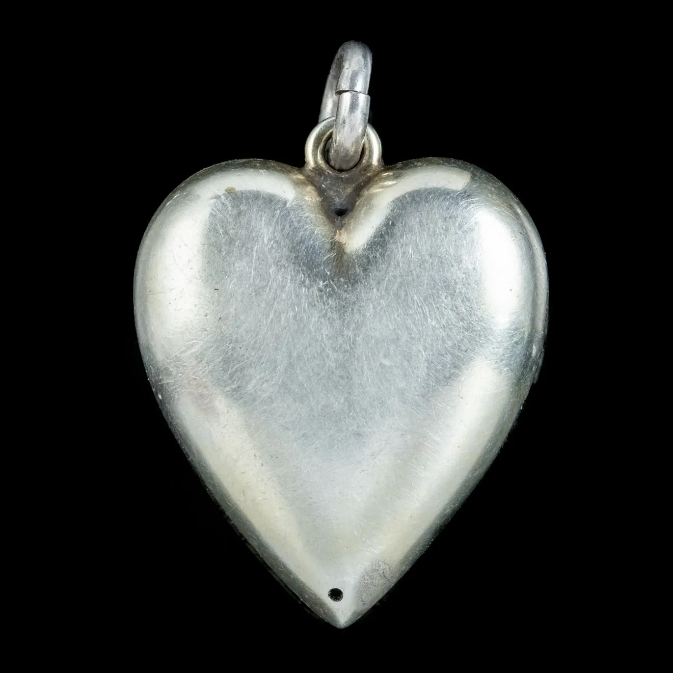 Antique Victorian Paste Heart Pendant Silver Circa 1890