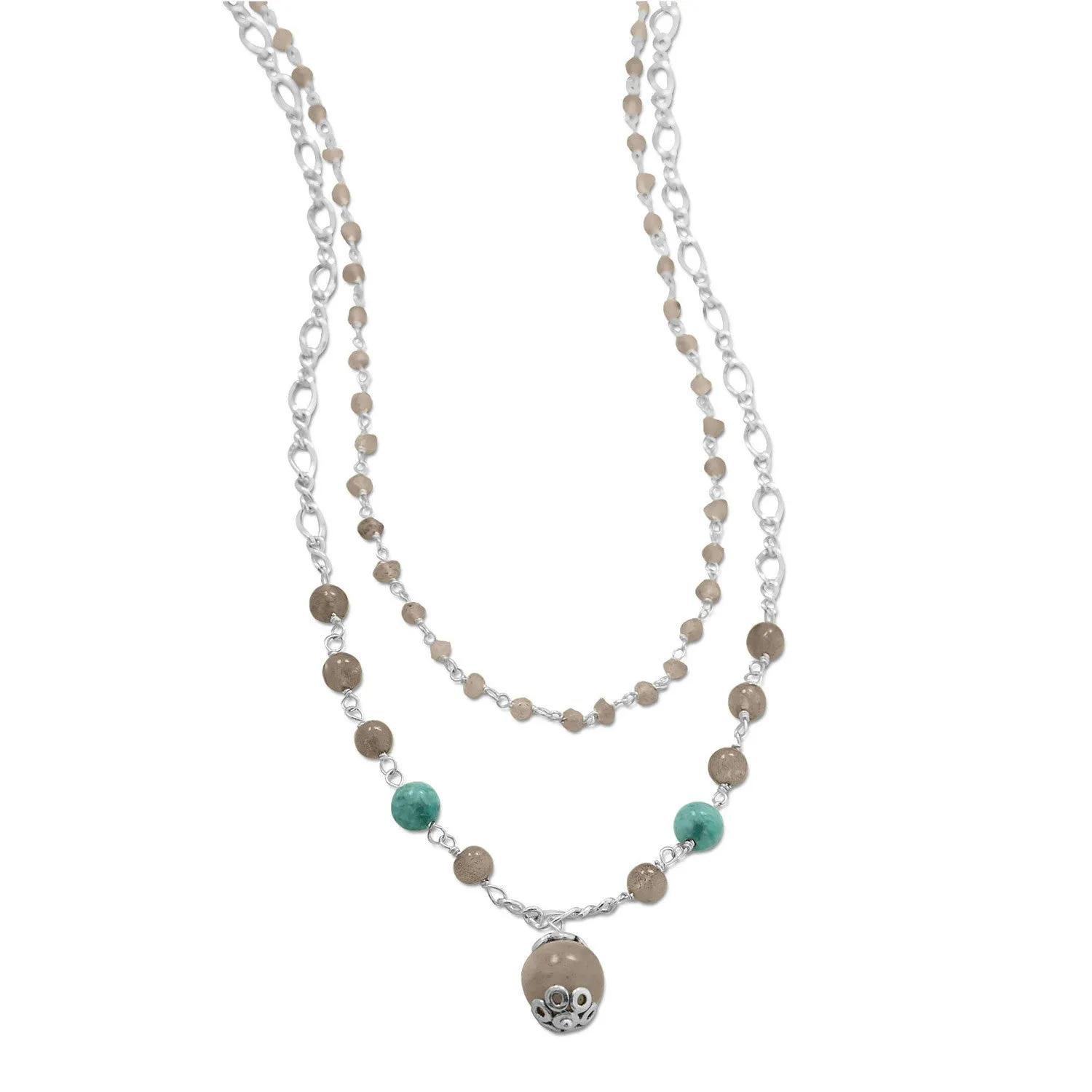 Baila Luna Labradorite Drop Necklace