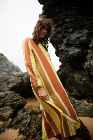 BAZAAR STRIPE COTTON DRESS | Moroccan Stripe Citrine