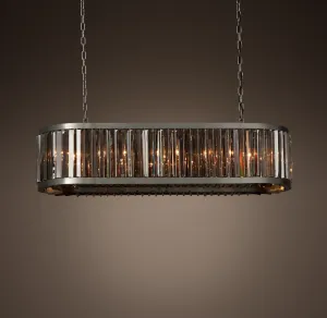 BLACK KAGE Luxury Linear Crystal Chandelier