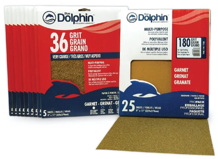 Blue Dolphin Natural Garnet 150 Grit 5 Pack 9" x 11"