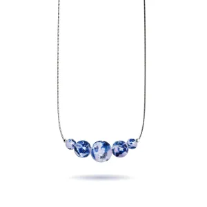 Blue Iris | .925 Sterling Silver | Firefly Glass Infinity Clasp Necklace