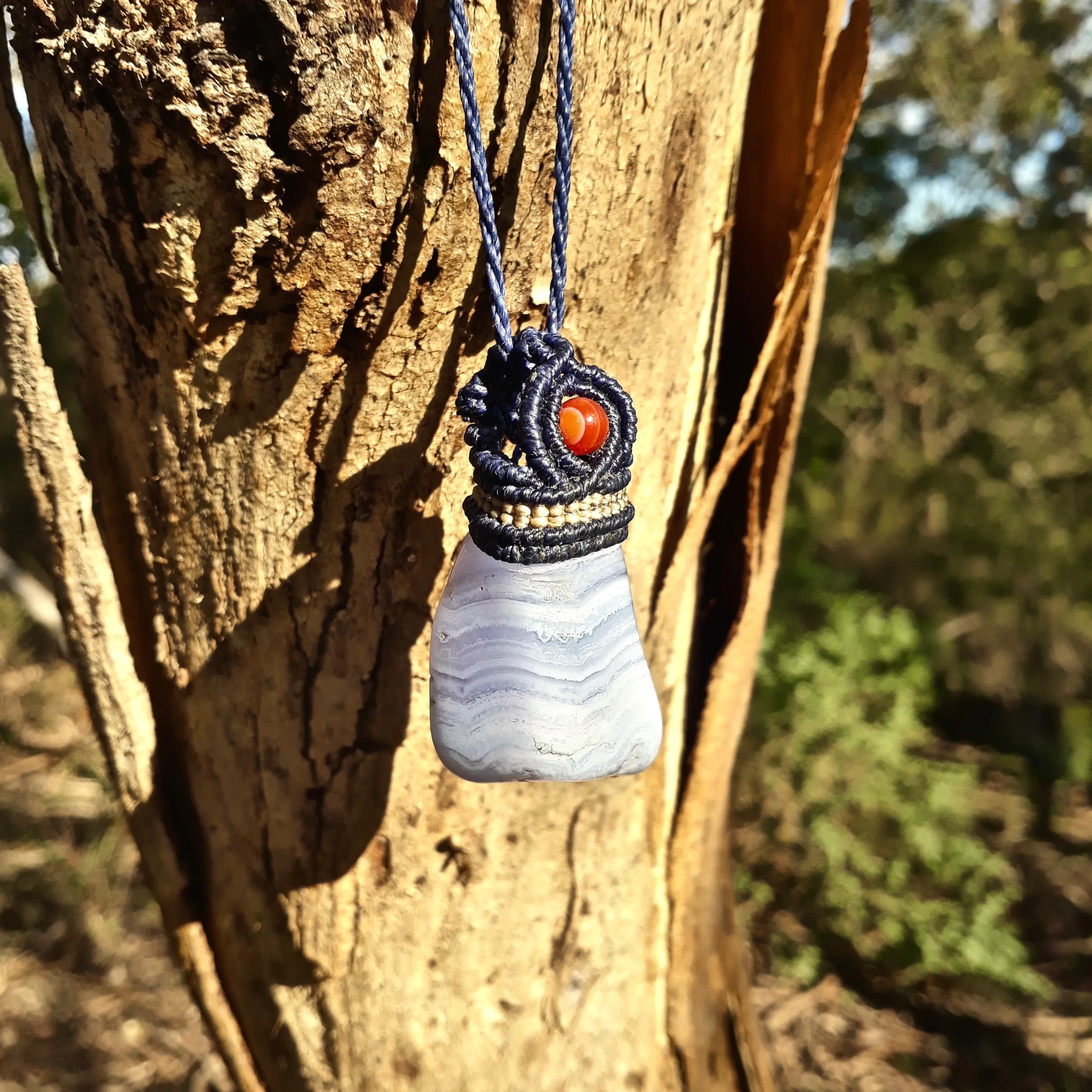 Blue lace agate necklace