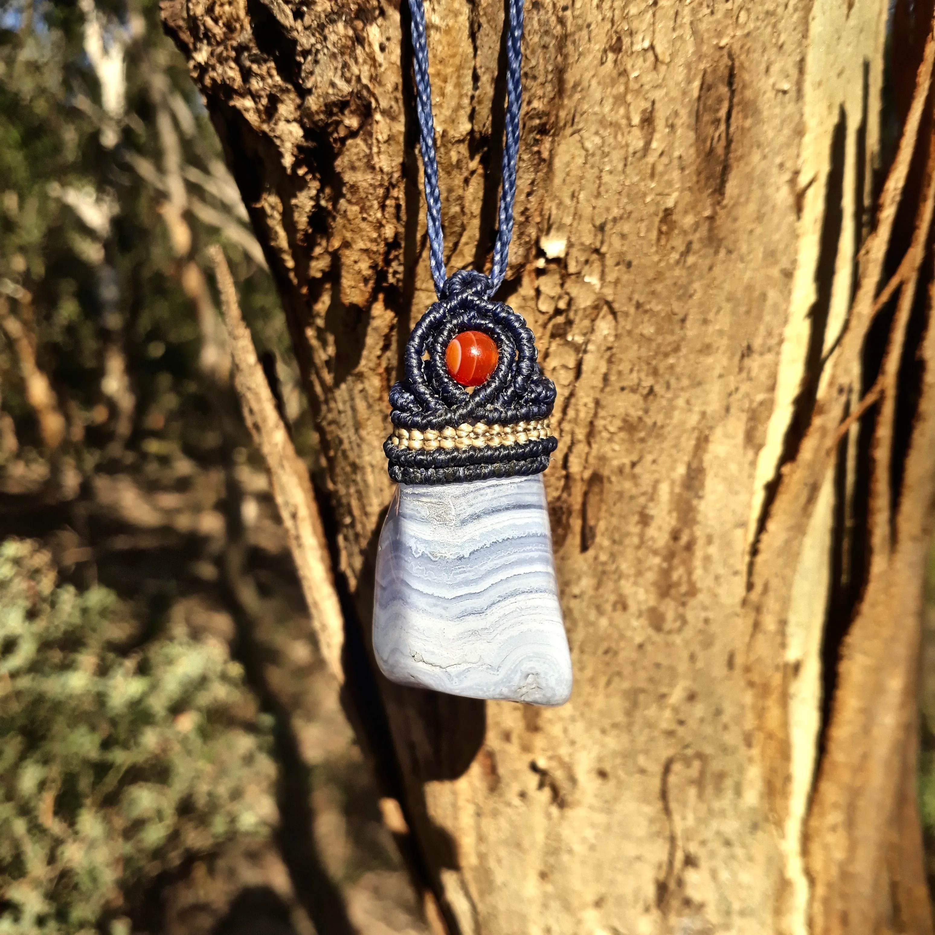 Blue lace agate necklace