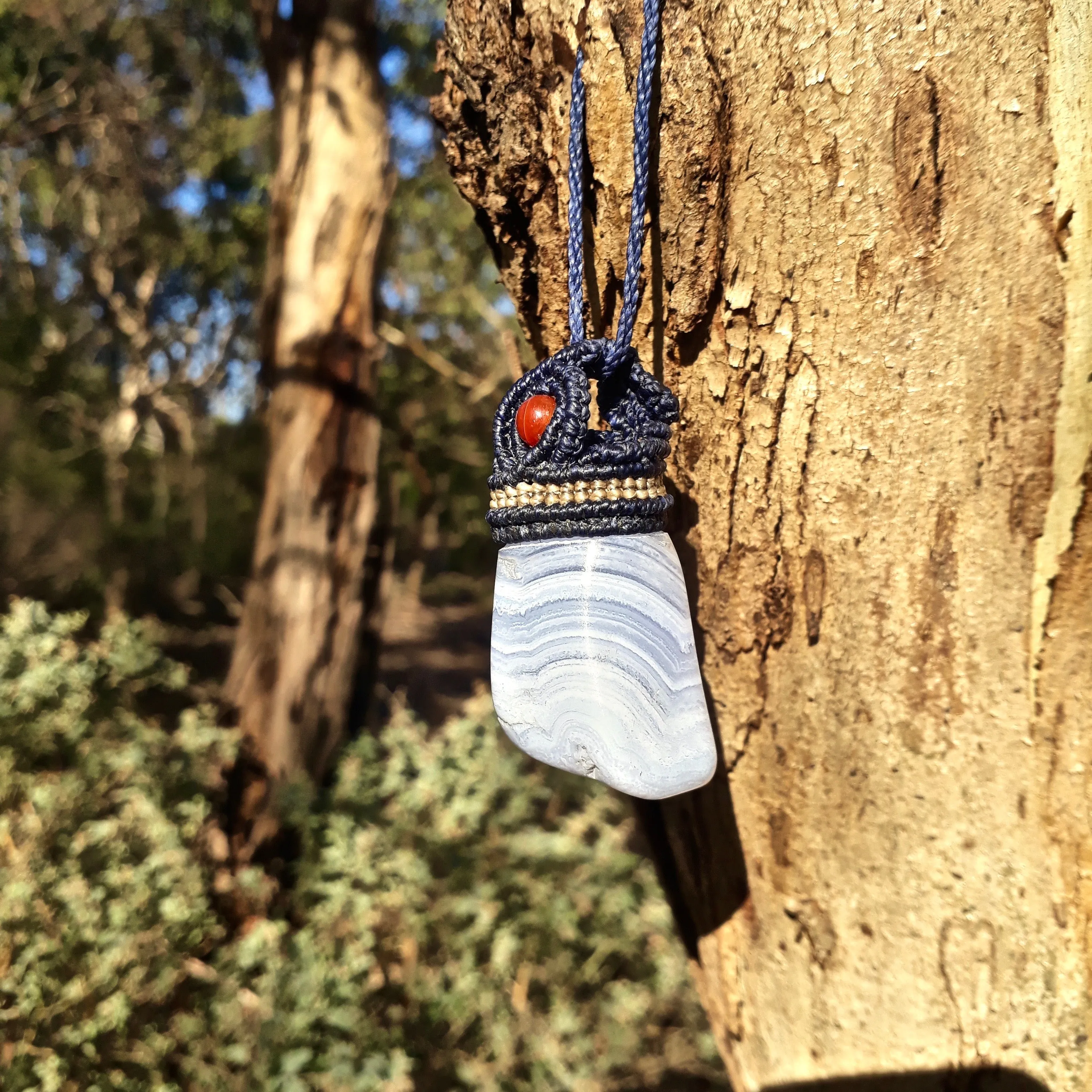 Blue lace agate necklace