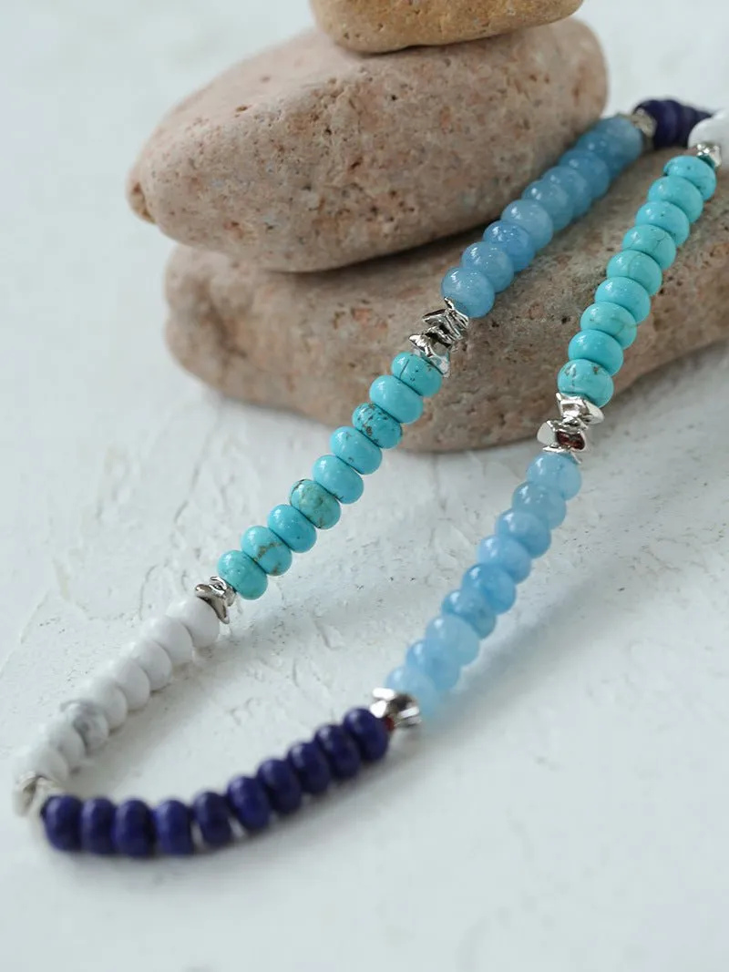 Blue Ocean Natural Stone Beaded Necklace