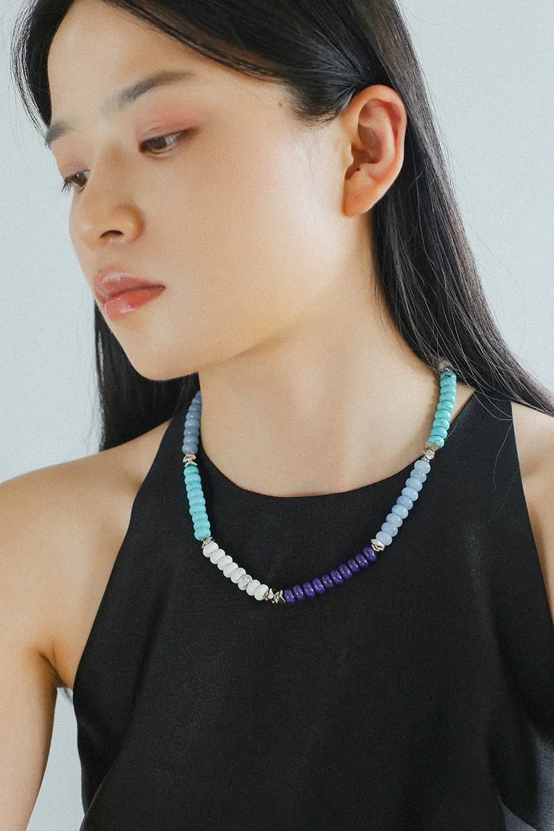 Blue Ocean Natural Stone Beaded Necklace