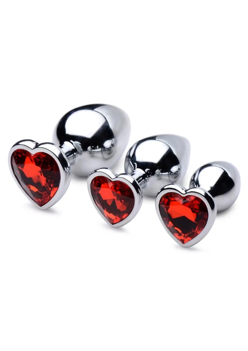 Booty Sparks Gemstones Red Jasper Hearts Anal Plug