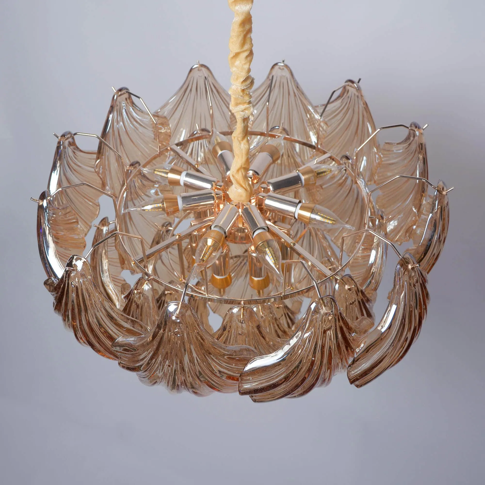 Brassica Modern Glass Leaf Chandelier