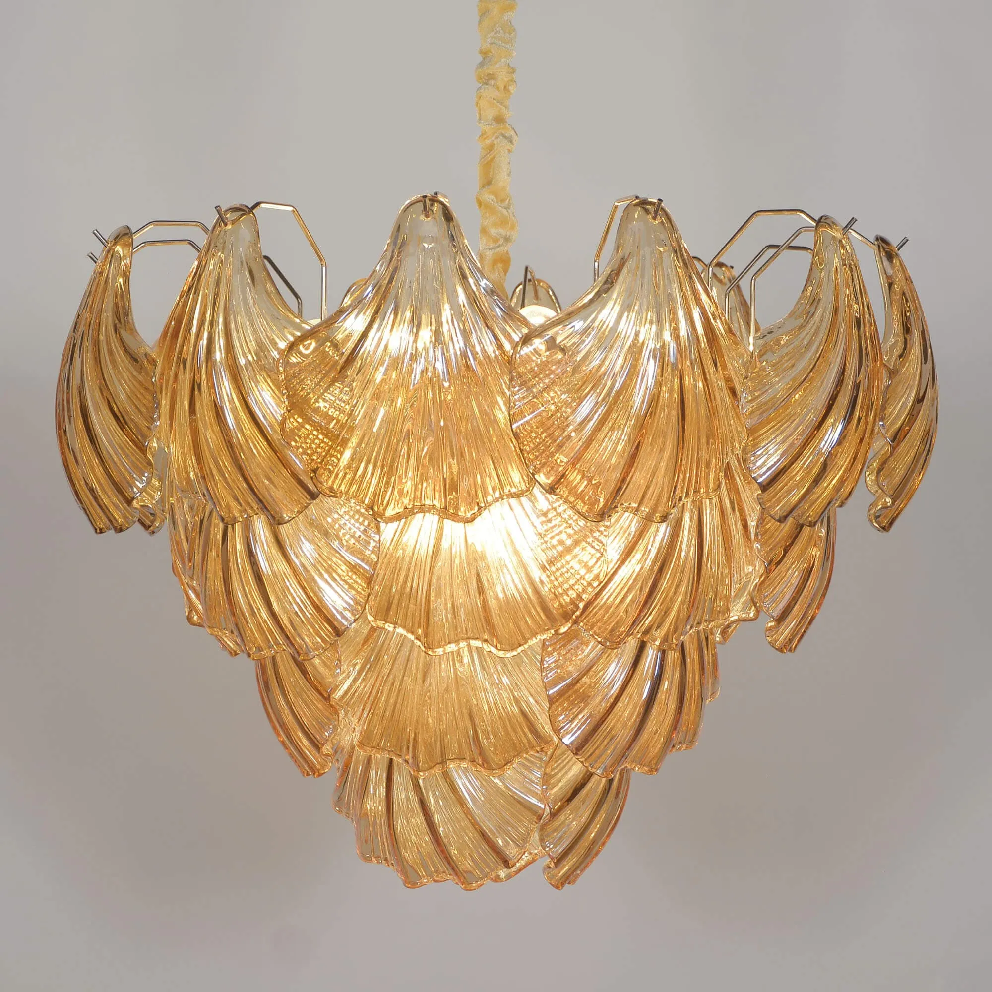 Brassica Modern Glass Leaf Chandelier