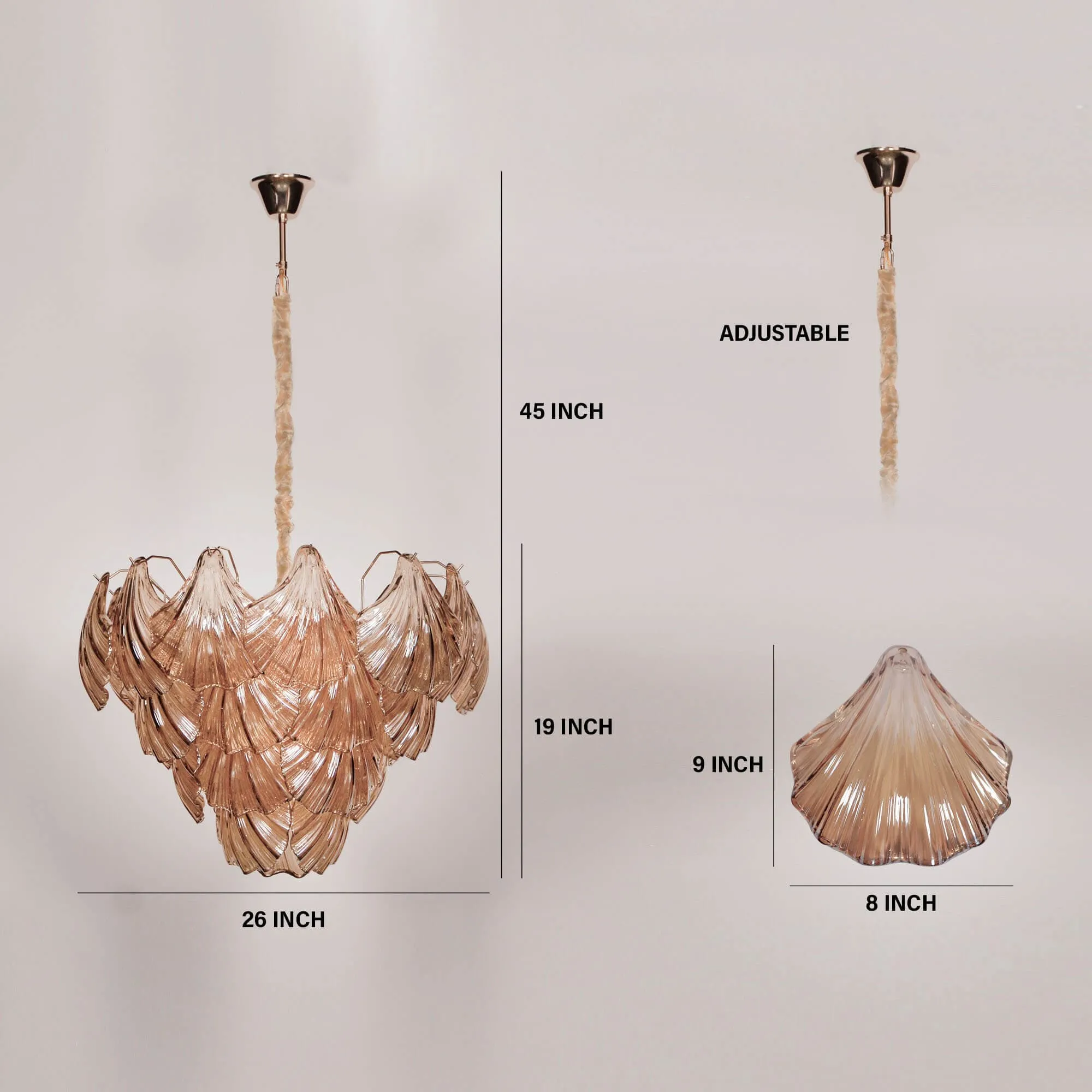 Brassica Modern Glass Leaf Chandelier