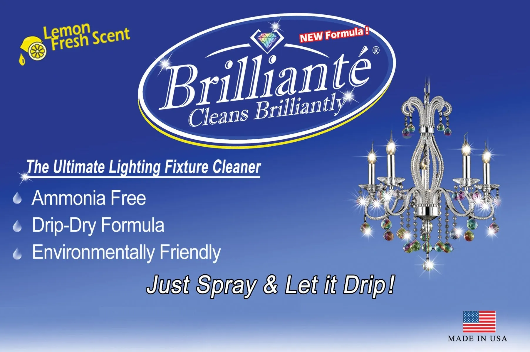 Brilliante Crystal Cleaner Spray Bottle   1 Crystal Cleaner Refill Bottle