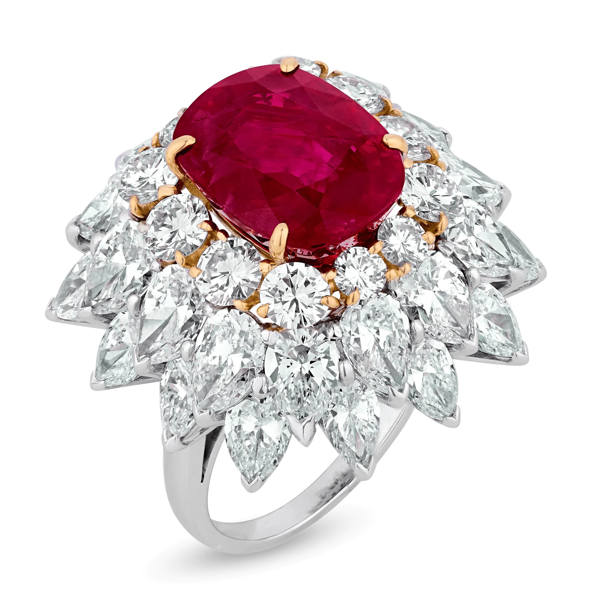 Bulgari Burma Ruby and Diamond Ring, 8.18 Carats