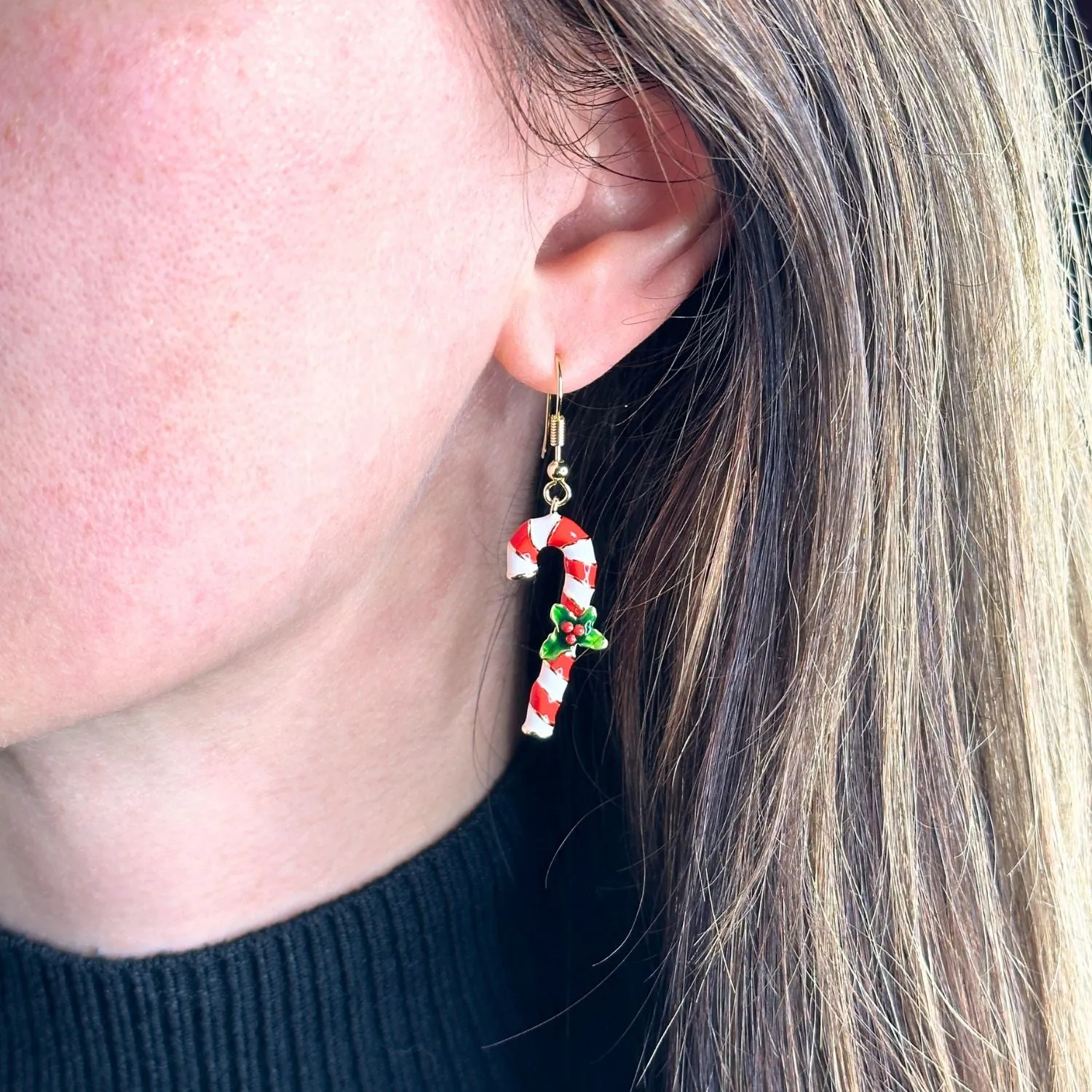 Candy Cane Drop Earrings