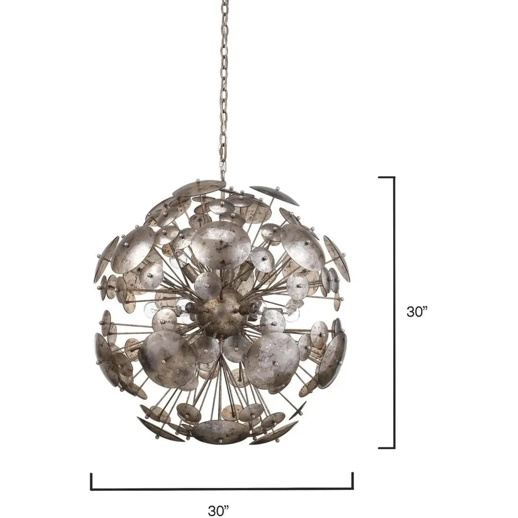 Champagne Iron and Glass Constellation Round Chandelier